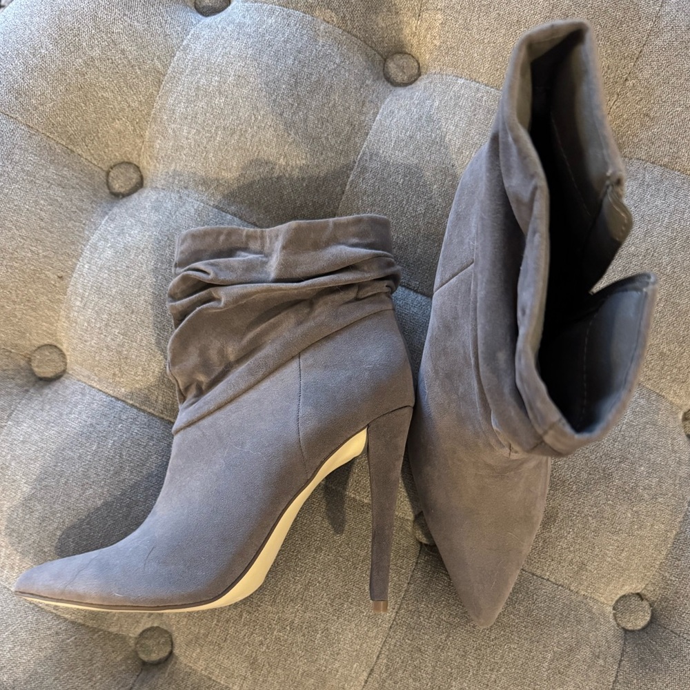 Grey Heeled Booties